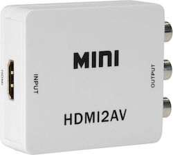 Powertech Μετατροπέας HDMI female σε RCA female Λευκό (CAB-H082)