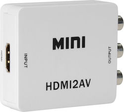 Powertech Convertor HDMI feminin în RCA feminin Alb 1buc (CAB-H082)