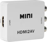 Powertech Μετατροπέας HDMI female σε RCA female Λευκό (CAB-H082)