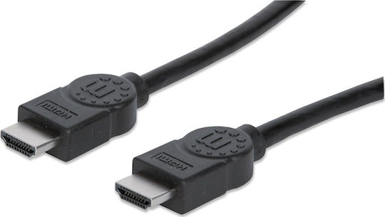 Manhattan HDMI 1.4 High Speed 1080p 120Hz Cable HDMI male - HDMI male 1m Μαύρο