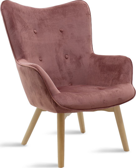 Kido Ohrensessel Samt Rosa 72x75x99cm