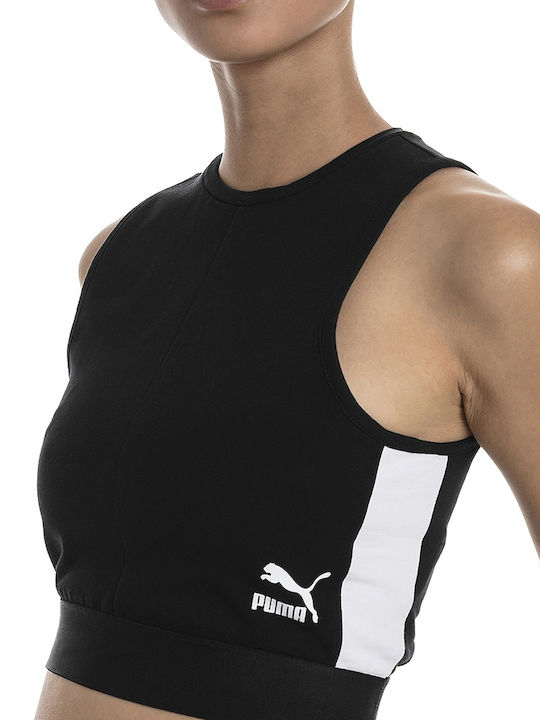 Puma Xtg Cropped Damen Sportlich Baumwolle Bluse Ärmellos Schwarz