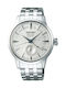 Seiko Ανδρικό Ρολόι 40.5mm Αυτόματο με Ασημί Μεταλλικό Μπρασελέ