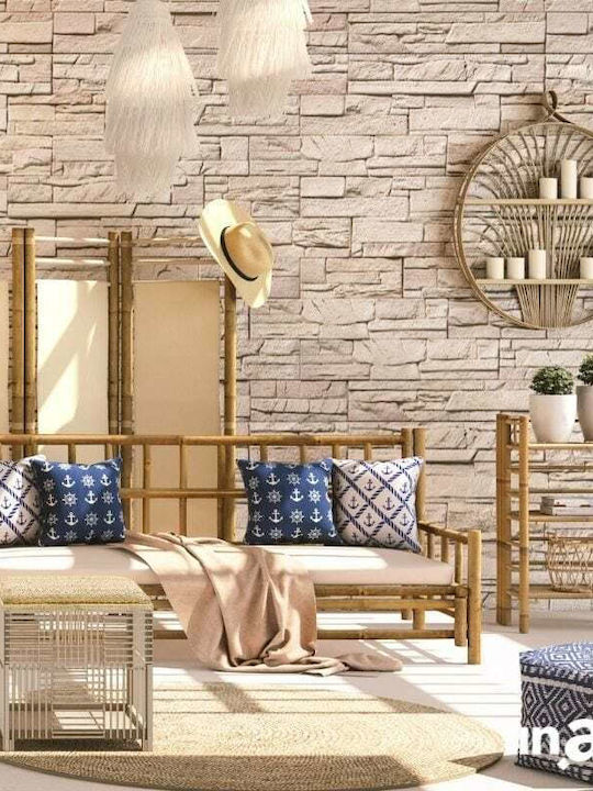 Inart Decorative Room Divider made of Bamboo with 3 Panels 154x160cm