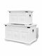 vidaXL Dekorative Truhen-Set Hölzernes White 2Stück 54x30x30cm