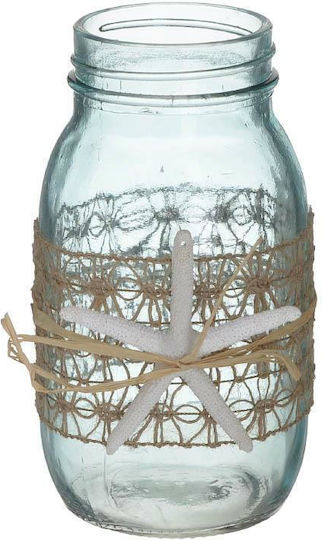 Inart Vază Decorativă Din Sticlă Transparentă Φ10xΥ18cm