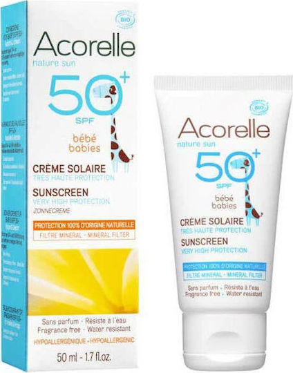 Acorelle Nature Sun SPF50 Αδιάβροχο Βρεφικό Αντηλιακό Γαλάκτωμα για Πρόσωπο & Σώμα 50ml