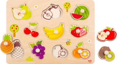 Wooden Kids Peg Puzzle Fruits for 1+ Years 10pcs Tooky Toys