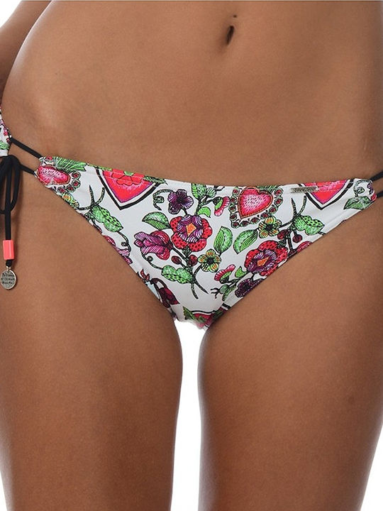 Banana Moon Rhoda Heart Bikini Slip mit Schnürchen Blumen