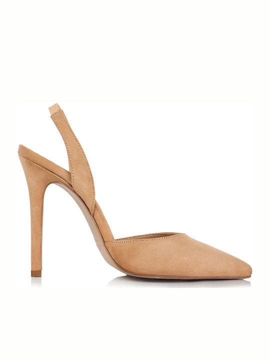 Sante Suede Pointed Toe Beige Heels