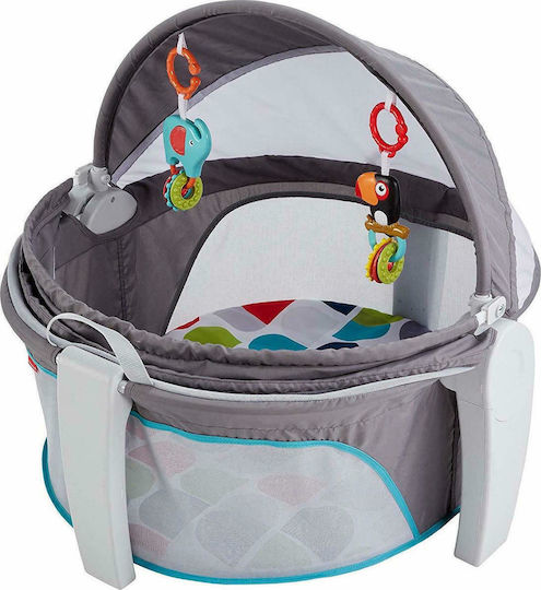 Fisher Price On-The-Go Baby Dome Παρκοκρέβατο με Στρώμα Γκρι 79.5x13.5cm