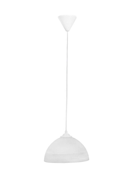 Heronia Fasa GL-1020/22 1/L Pendant Light Suspension Bell for Socket E27 White