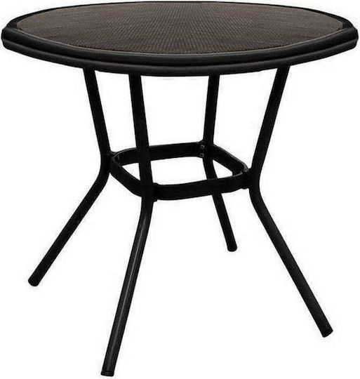 Tisch für kleine Außenbereiche Stabil Moses Black 70x70x70cm