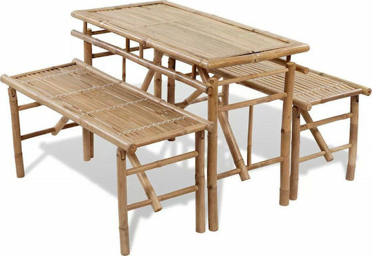 Garten- und Outdoor-Möbelsets Typsatz Speisesaal 3 Stück Bambus