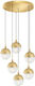 Luma Pendant Chandelier for 6 Bulbs E27 Gold