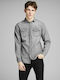 Jack & Jones Men's Shirt Long Sleeve Denim Light Grey