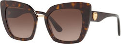 Dolce & Gabbana Women's Sunglasses with Brown Tartaruga Plastic Frame and Brown Gradient Lens DG4359 502/13