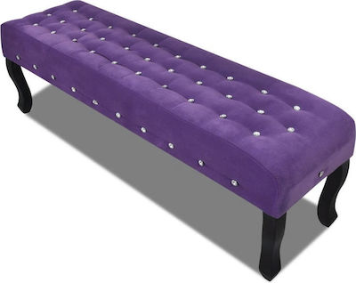 Bench Stool Padded with Velvet Purple 160x45x48cm
