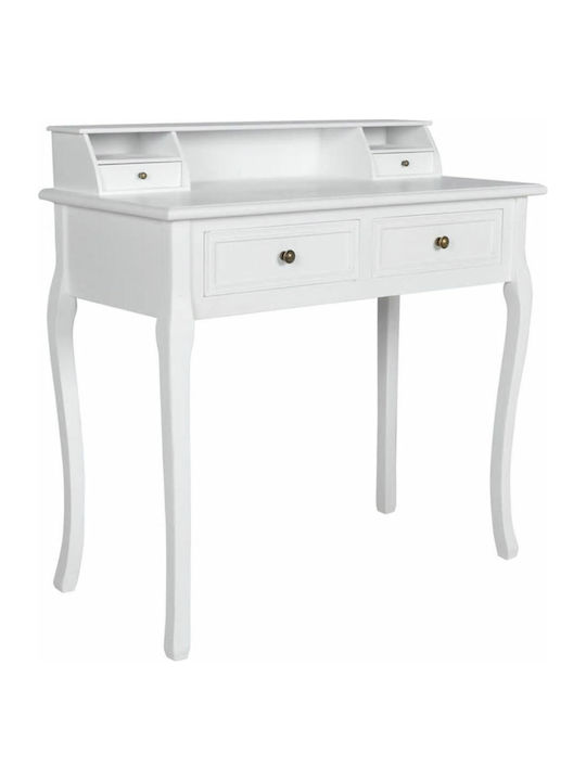 Wooden Makeup Dressing Table Λευκή 87x42x89cm