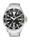 Citizen Ecodrive Ανδρικό Ρολόι 43mm Eco - Drive με Ασημί Μεταλλικό Μπρασελέ