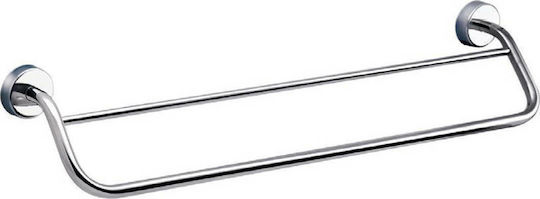 Karag Moderno Ράγα Μπάνιου Διπλή Επιτοίχια με Βίδες Inox Ασημί