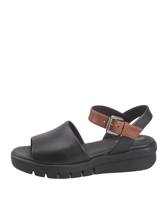 Geox Wimbley Sandal Πλατφόρμες Μαύρες