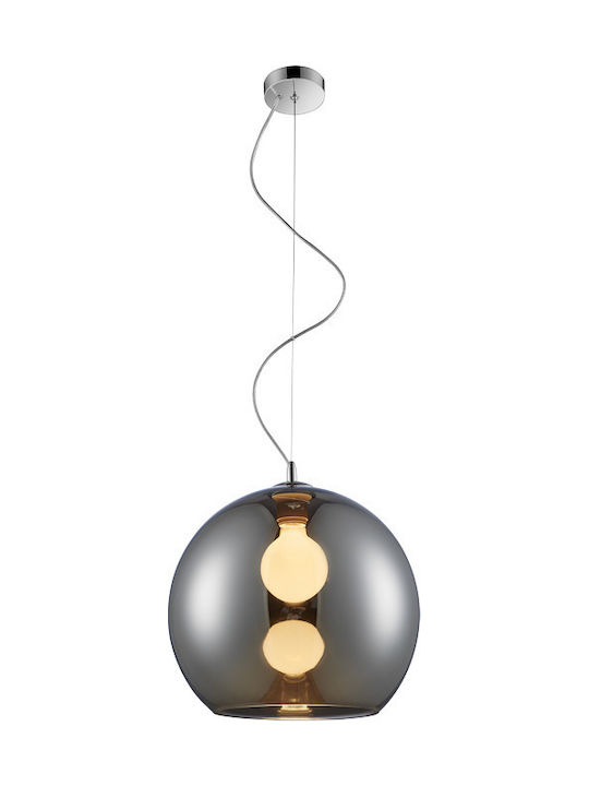 Luma Smoke Pendant Light Black with Socket E27 35x35x35cm