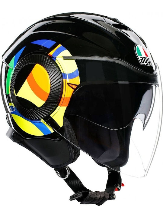 AGV Orbyt Jet Helmet with Sun Visor 1280gr Sun & Moon 46 Black KR01511