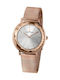 Jacques Lemans York Γυναικείο Ρολόι 37mm Μπαταρίας με Ροζ Χρυσό Μεταλλικό Μπρασελέ