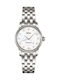 Mido Baroncelli II Γυναικείο Ρολόι 29mm Αυτόματο με Ασημί Μεταλλικό Μπρασελέ
