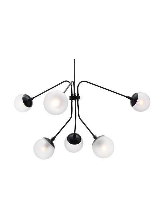 Luma Pendant Chandelier for 6 Bulbs E27 Black