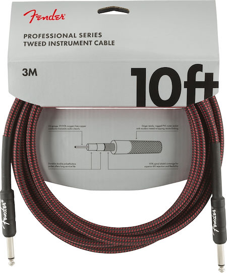 Fender Professional Series Кабел 6,3 мм мъжки - 6,3 мм мъжки 3м Червен (0990820061)