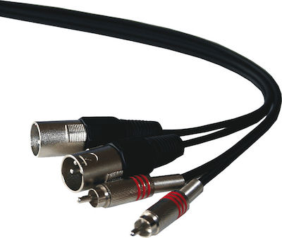 Ibiza Sound Cablu XLR de sex feminin - RCA de sex masculin Negru 3m (CM3RX-2)
