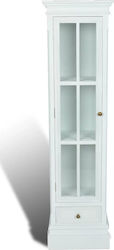 Floor-standing Living Room Display Cabinet made of MDF with Glass White 41x26x147cm