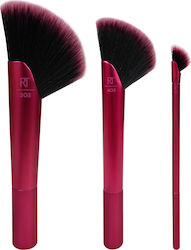 Real Techniques Professional Synthetic Make Up Brush Set for Highlighter Rebel Edge Trio 3pcs
