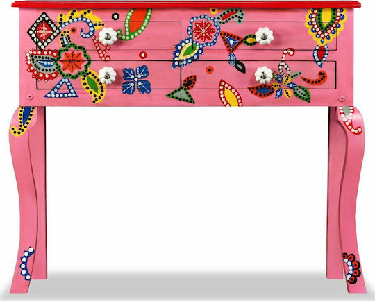 Solid Wood Console Table Pink L90xW30xH76cm Solid Wood Console Table Pink L90xW30xH76cm