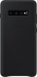 Samsung Back Cover Δερμάτινο Μαύρο (Galaxy S10+)