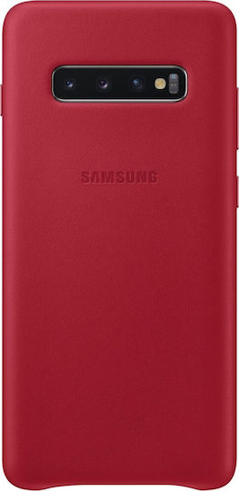 Samsung Umschlag Rückseite Leder Rot (Galaxy S10+)
