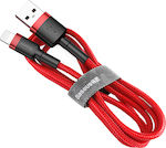 Baseus Cafule IP Edition Плетена USB-A към Lightning кабел Червен 1м (CALKLF-B09)