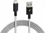 Lampa Braided USB 2.0 to micro USB Cable Ασημί 1m (L3885.5/T)