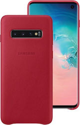 Samsung Umschlag Rückseite Leder Rot (Galaxy S10) EF-VG973LREGWW