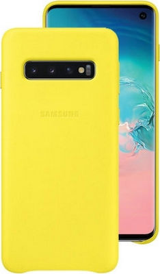 Samsung Leather Back Cover Κίτρινο (Galaxy S10)