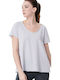 BodyTalk 1191-901628 Women's Athletic Oversized T-shirt Gray