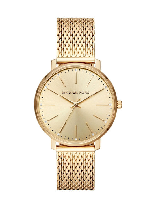 Michael Kors Pyper Дамски Часовник 38mm Кварцов Със Златен Метален Браслет