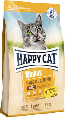 Happy Cat Minkas Hairball Control Dry Food for Adult Cats with Poultry 10kg