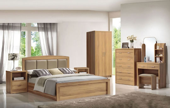 Caliber Wooden Bedside Table Sonoma Oak 47x39x47cm