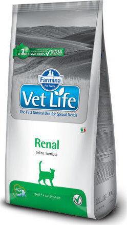 Farmina Vet Life Renal Hrană Uscată fără Gluten pentru Pisici Adulte cu Porumb / Pui / Orez 0.4kg