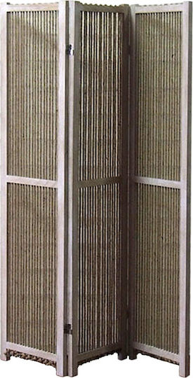 Inart Wooden Room Divider with 3 Panels 135x170cm