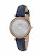 Fossil Carlie Mini Three-hand Damen Uhr mit Marineblau Lederarmband