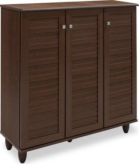 Santo Wooden Shoe Organizer with 4 Shelves Walnut 89.5x34.5x91.5cm